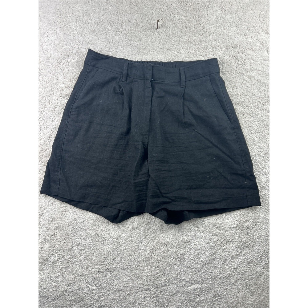 Women's Old Navy Black Shorts Size Med 30 Waist 5" Inseam Pleated Stretch Beach